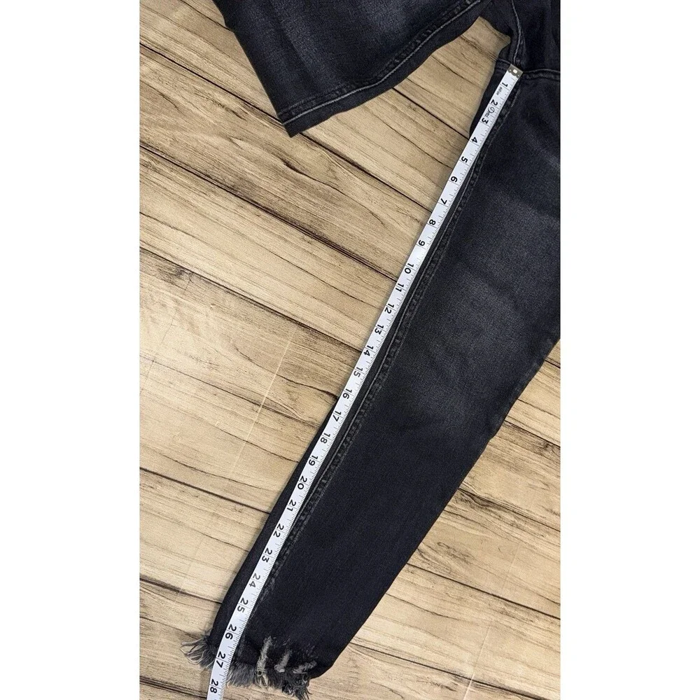 KanCan Maurices Skinny High Rise Black Jeans Raw Waist Hems Women's 28
